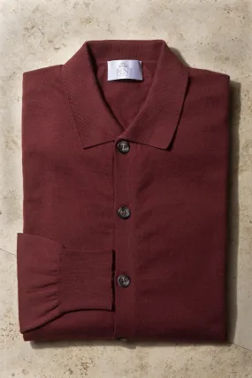 Bordeaux cotton cardigan - Made in Italy