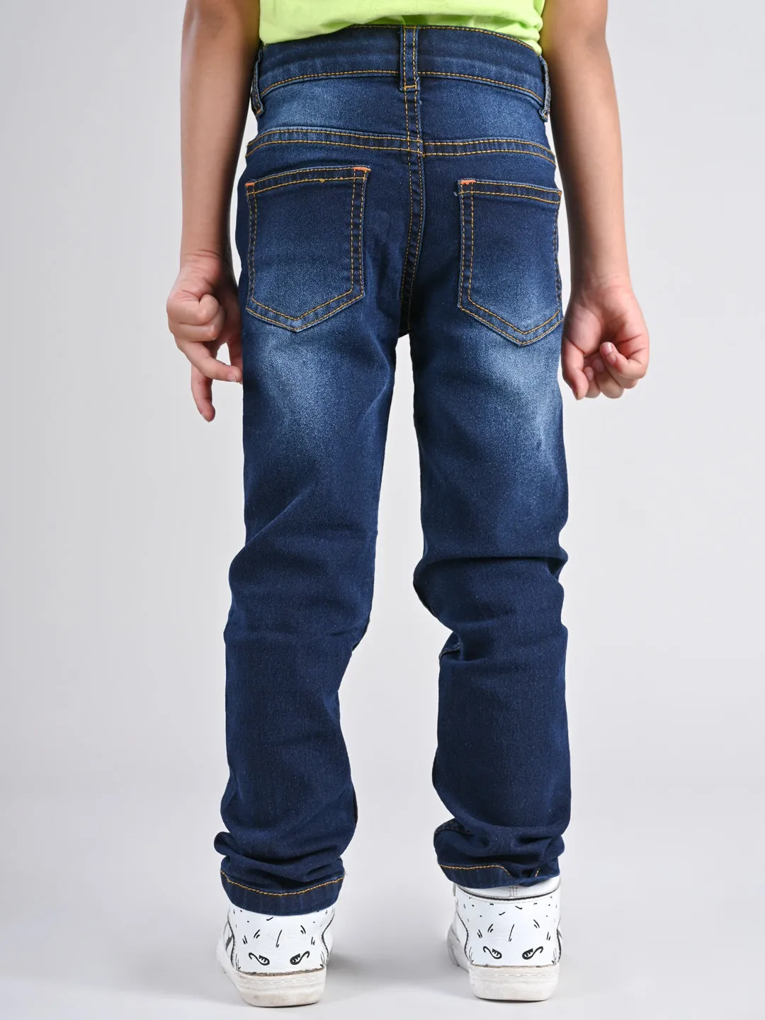 Boys Dark Blue Slim Fit Casual Denim Jeans