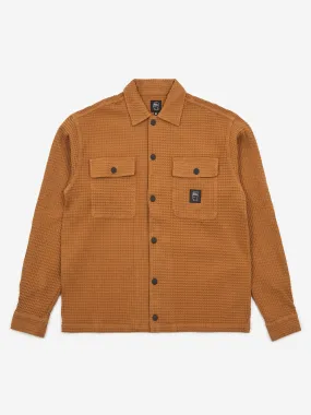 Brain Dead Waffle Snap Front Shirt - Light Brown