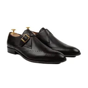 Brecon - Men's Black Calf Leather Single Monkstrap