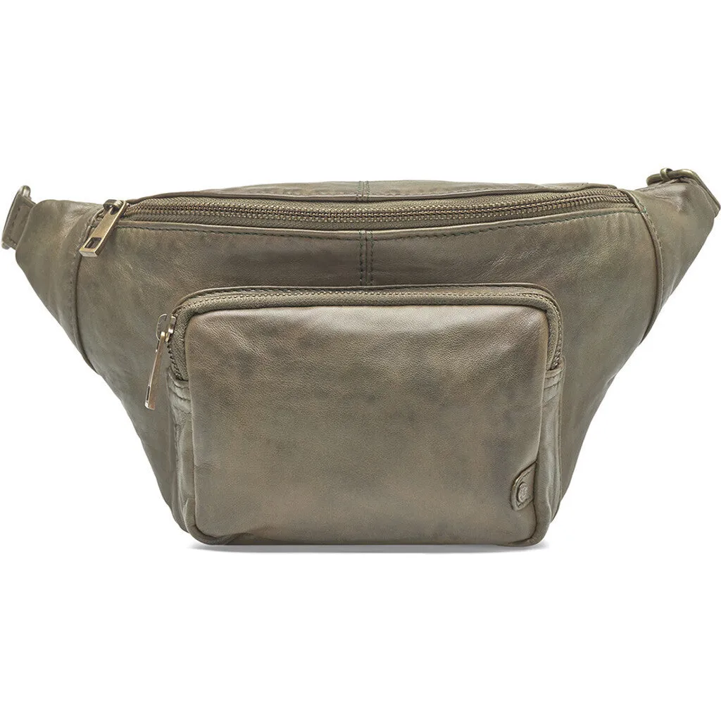 Bumbag in vintage look with front pocket / 13396 - Army Green