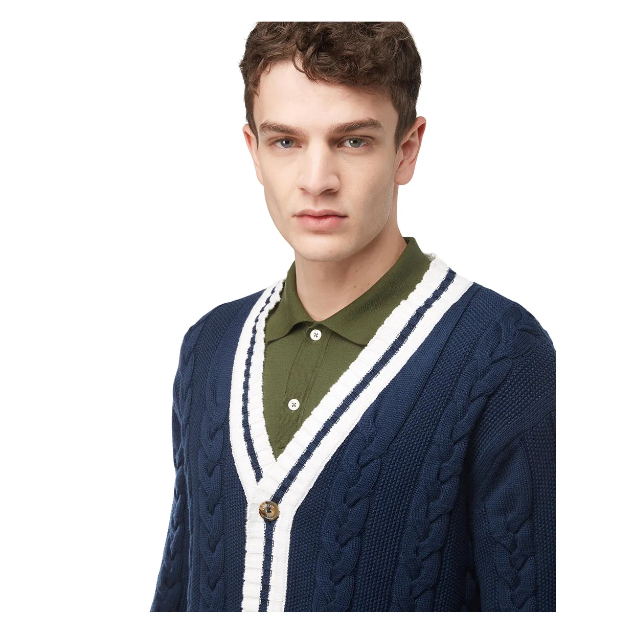 Cable Cardigan Baracuta Blu Navy