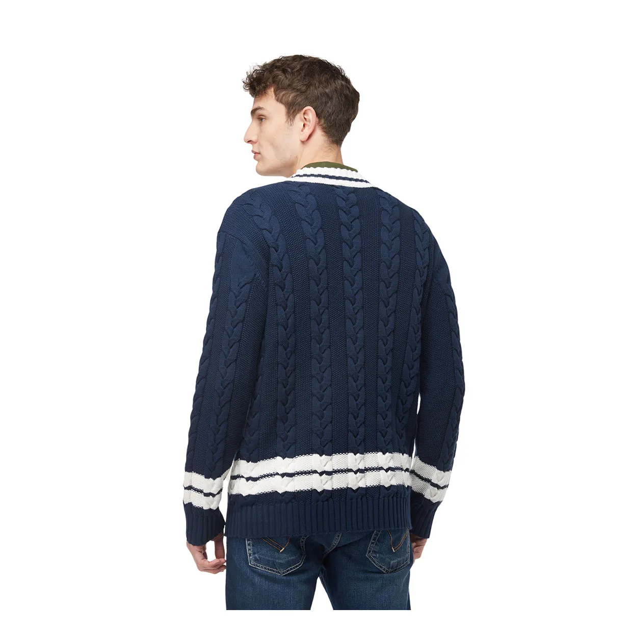 Cable Cardigan Baracuta Blu Navy