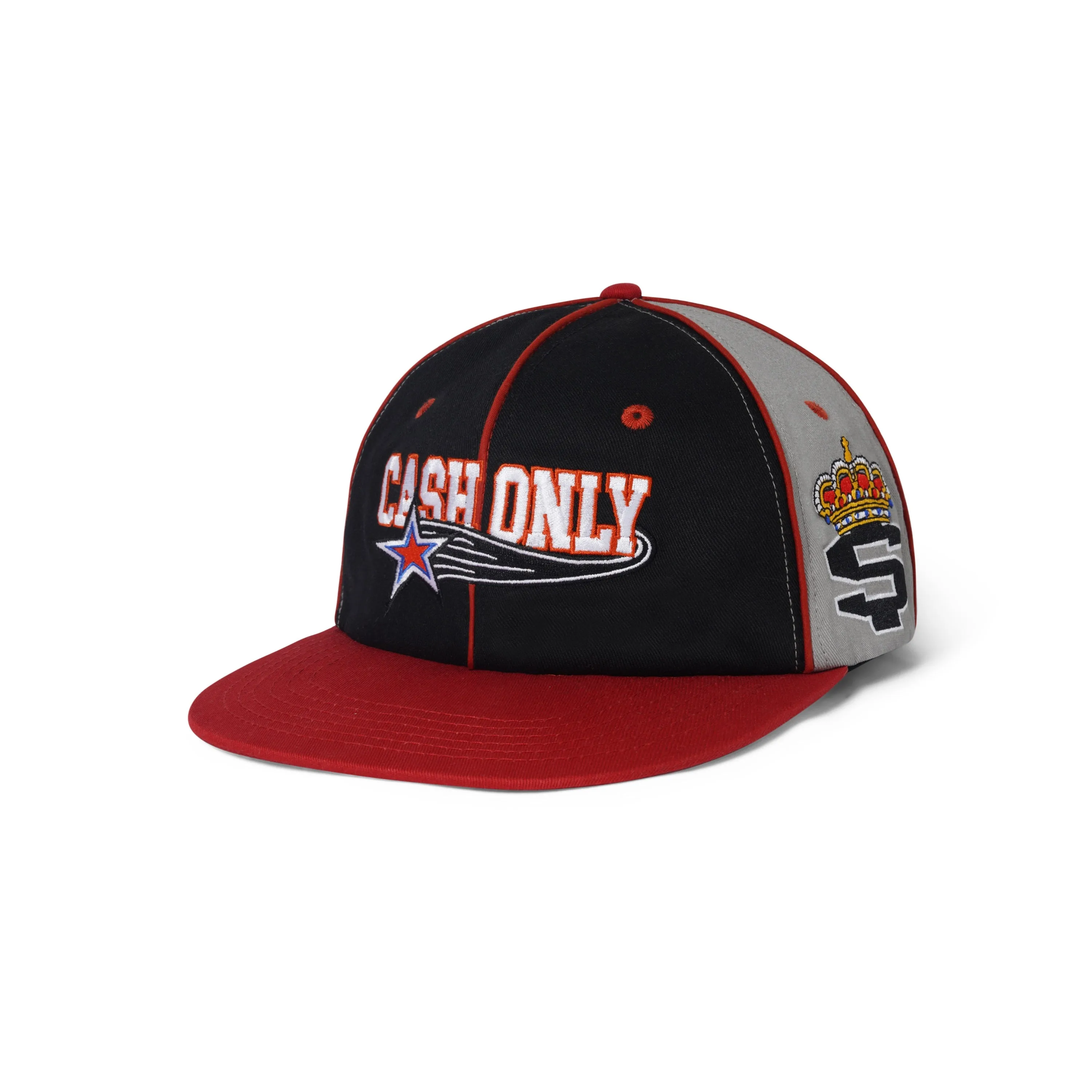 Cash Only Downtown Snapback Cap - Black / Grey / Burgundy