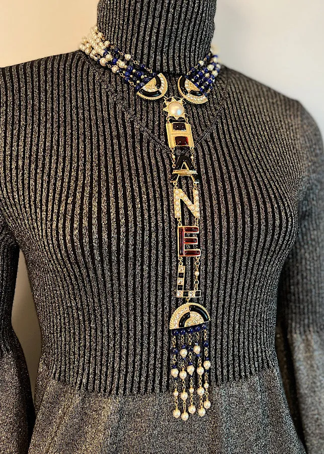 Chanel 2019, 19A Logomania Collection Letters Multicolor Necklace