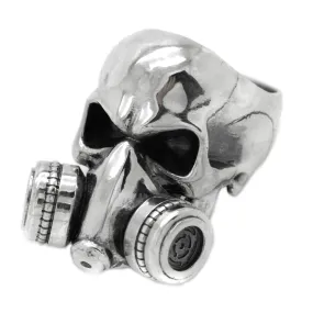 Chernobyl Skull Huge Men's Ring Silver 925