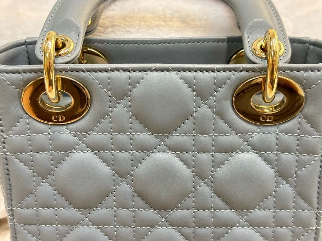 Christian Dior Mini Lambskin Cannage Lady Dior Sky Blue