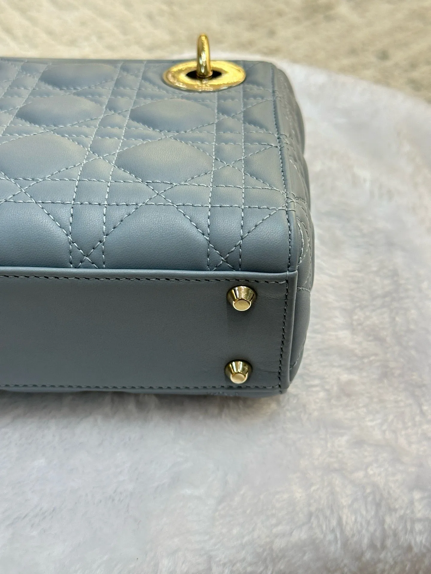 Christian Dior Mini Lambskin Cannage Lady Dior Sky Blue