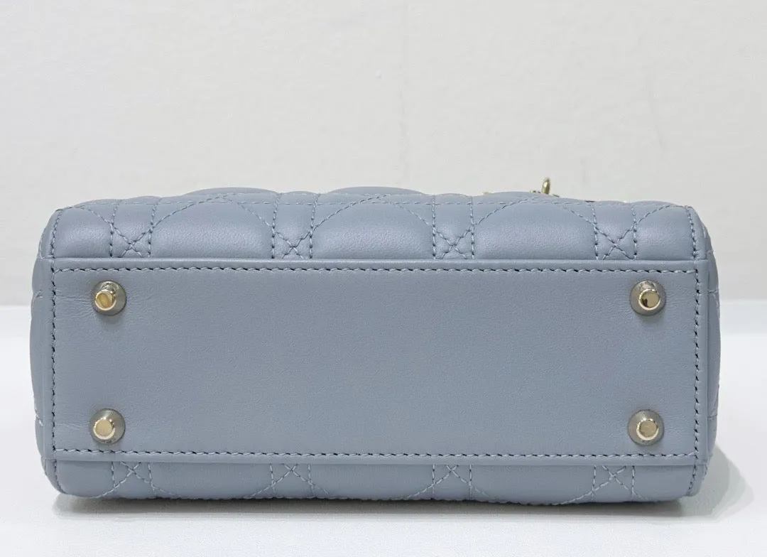 Christian Dior Mini Lambskin Cannage Lady Dior Sky Blue