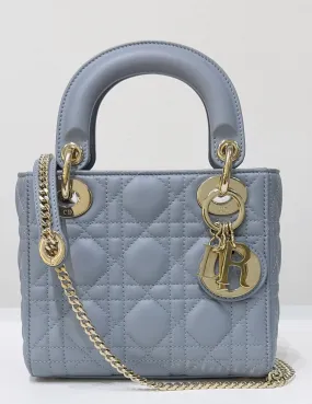 Christian Dior Mini Lambskin Cannage Lady Dior Sky Blue