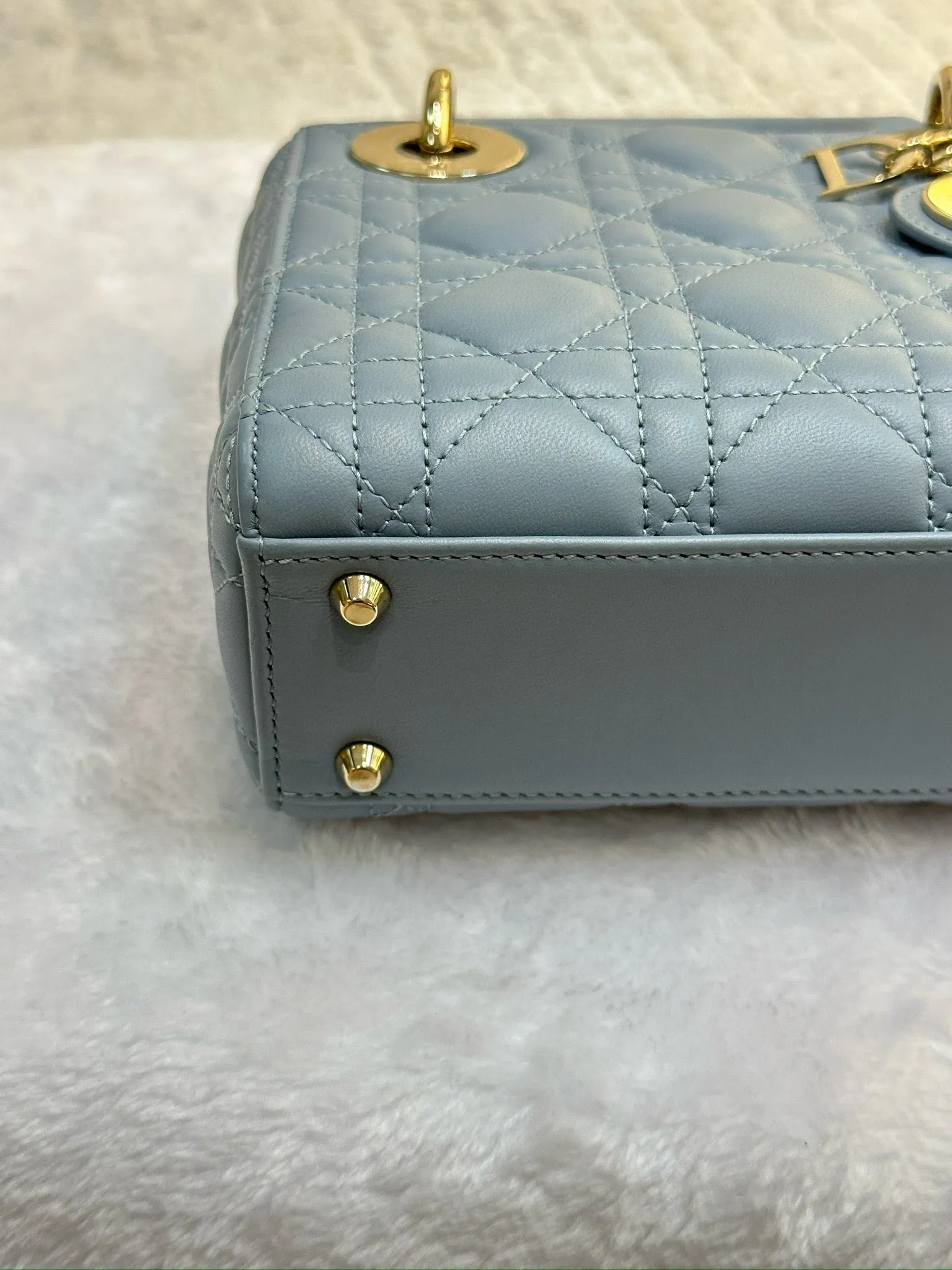 Christian Dior Mini Lambskin Cannage Lady Dior Sky Blue