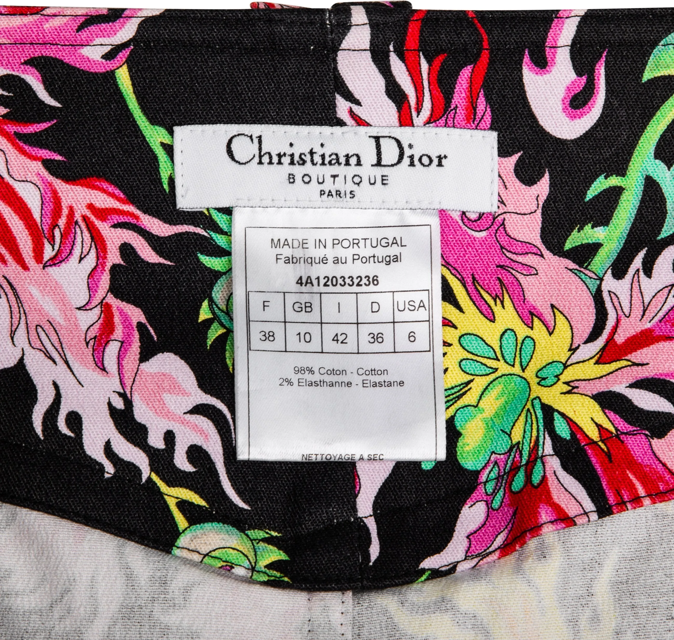 Christian Dior Old English Logo Tattoo Skirt