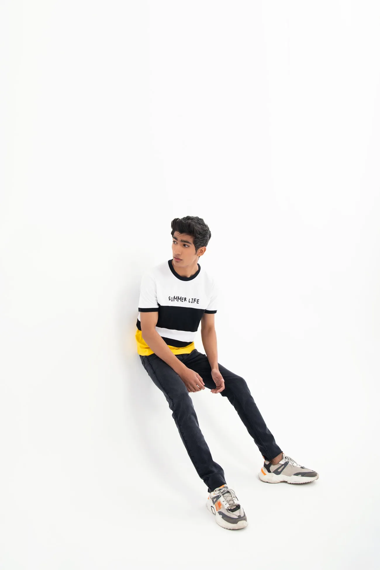 COLOR BLOCK PRINTED T-SHIRT