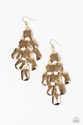 Contemporary Catwalk Gold-Earrings