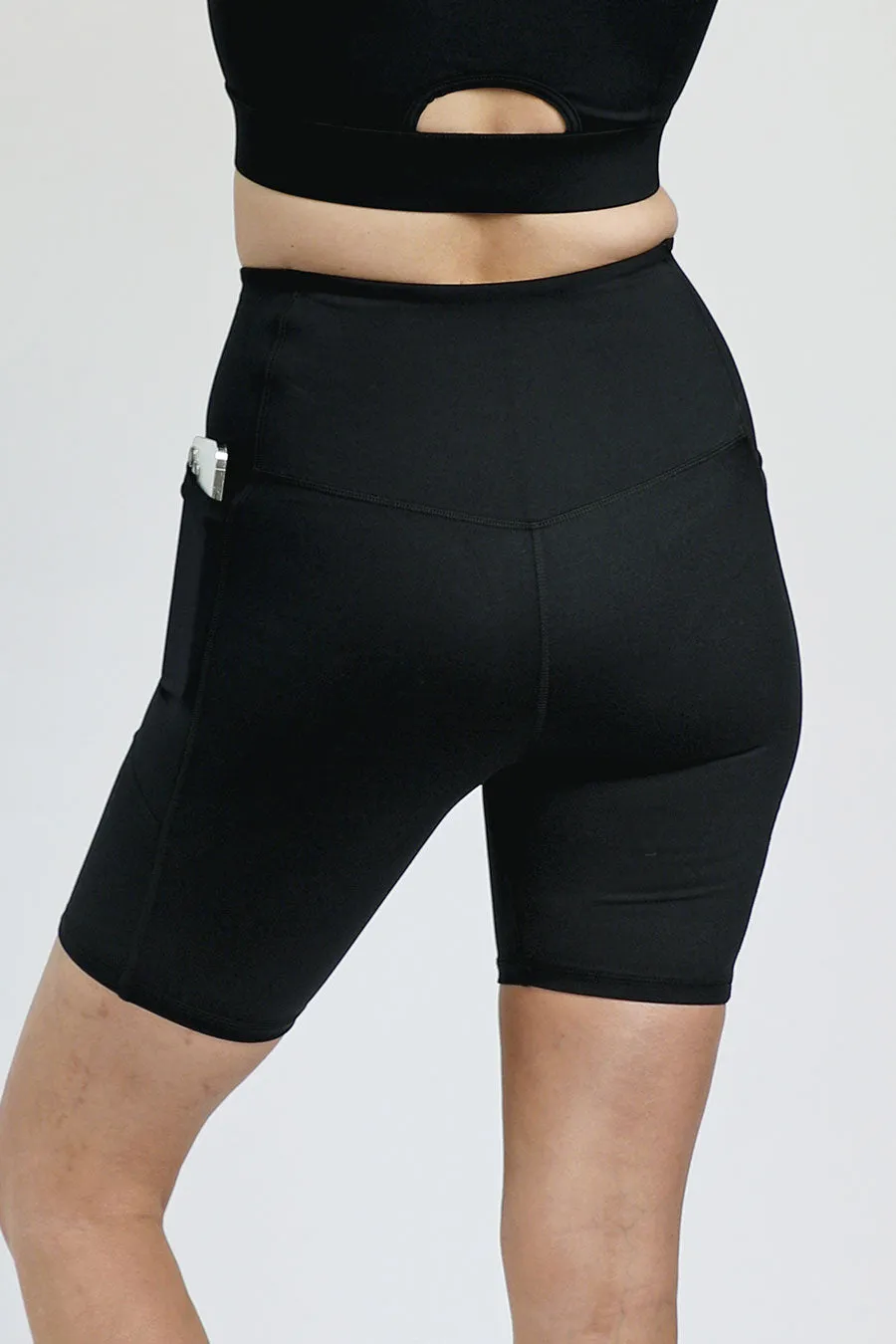 Core Pocket High Waisted Bike Short - Black