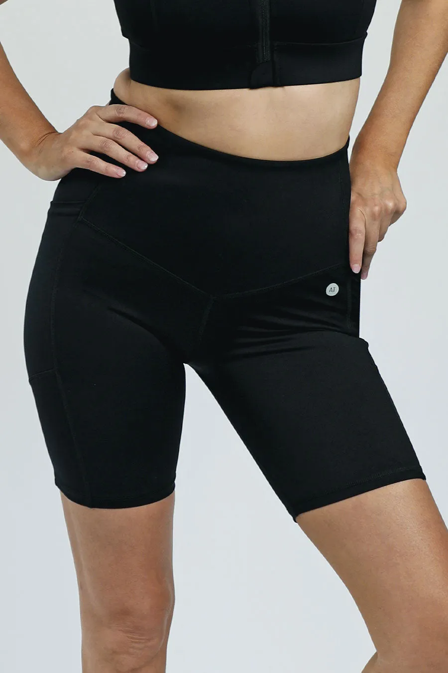 Core Pocket High Waisted Bike Short - Black