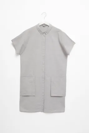 COS GREY COTTON POCKET SHIRT DRESS