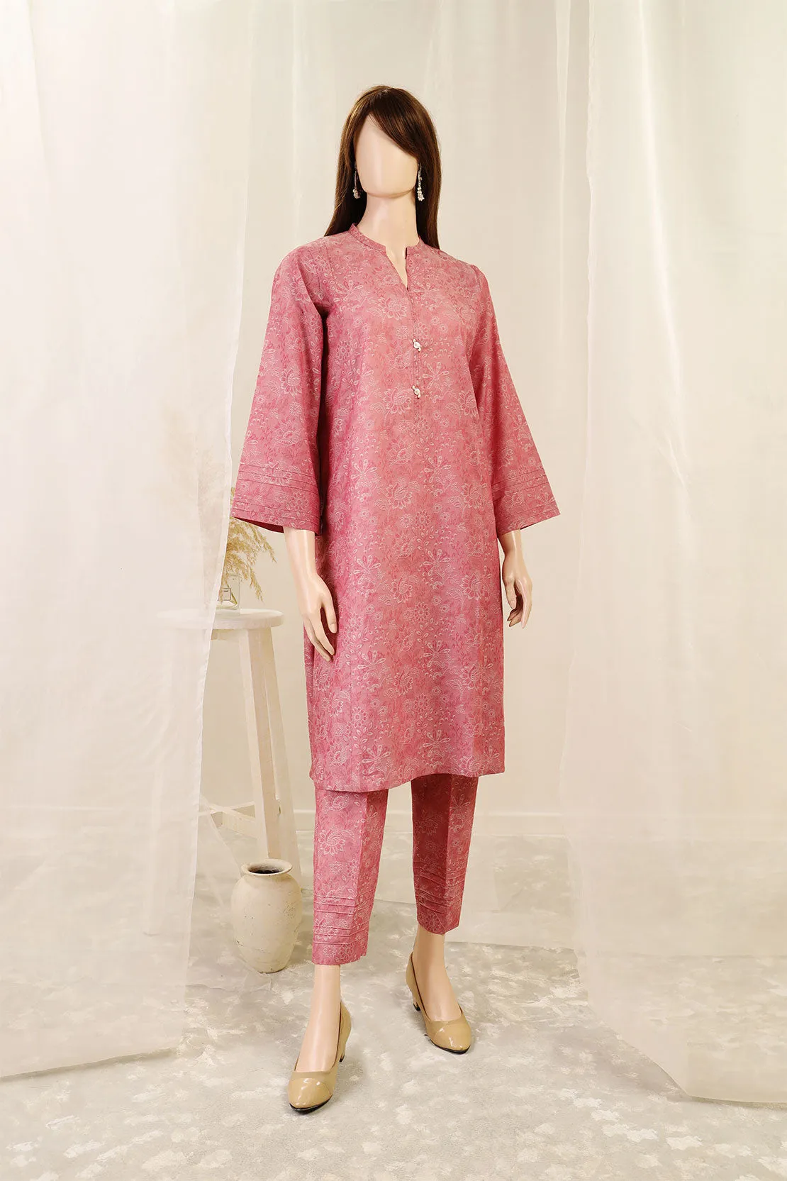 Cotton Jacquard Stitched 2 Piece (Shirt/Trouser)