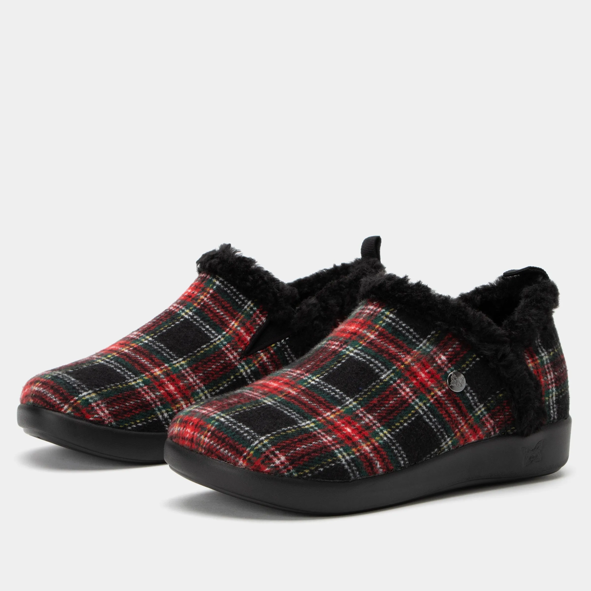 Cozee Plaidly Black Slipper