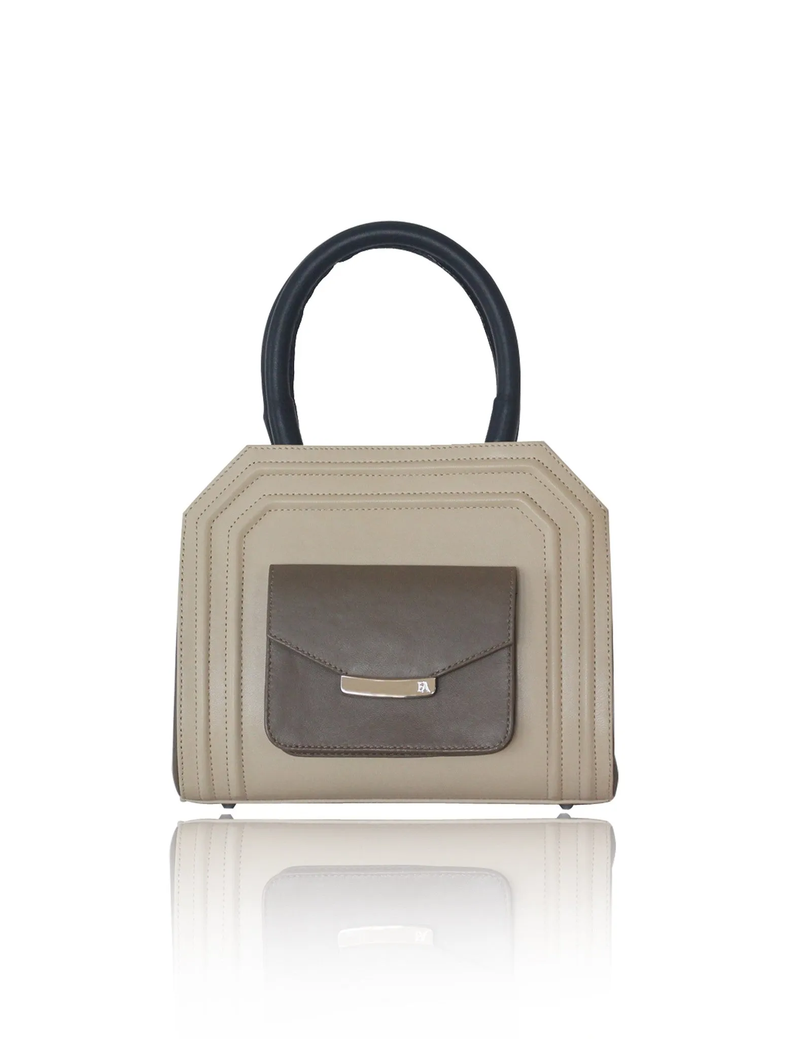 Cream & Kaki Mini Sharon Tote