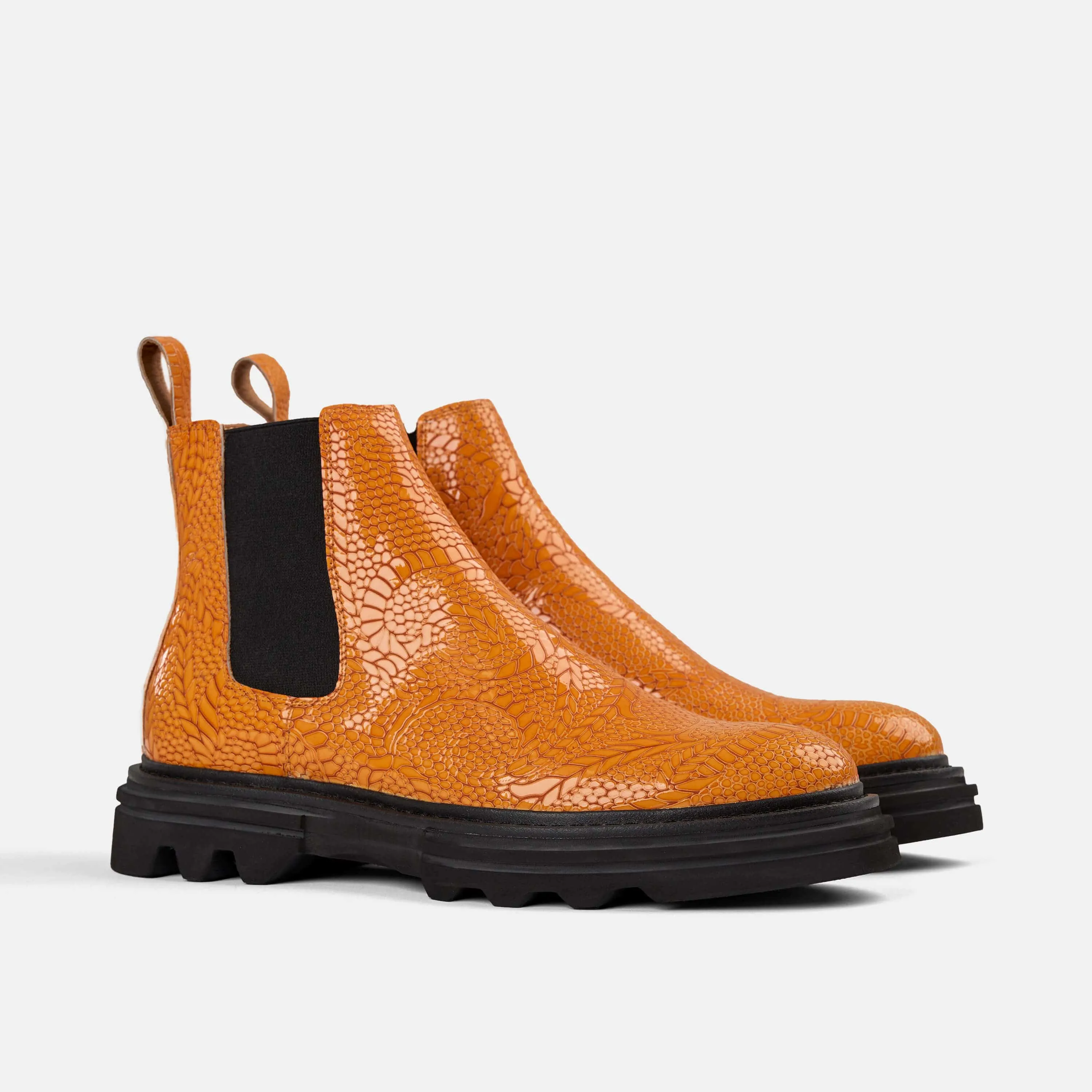 Dax Yellow Patent Leather Chelsea Boots