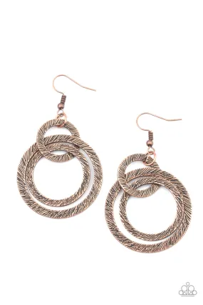 Distractingly Dizzy Copper-Earrings