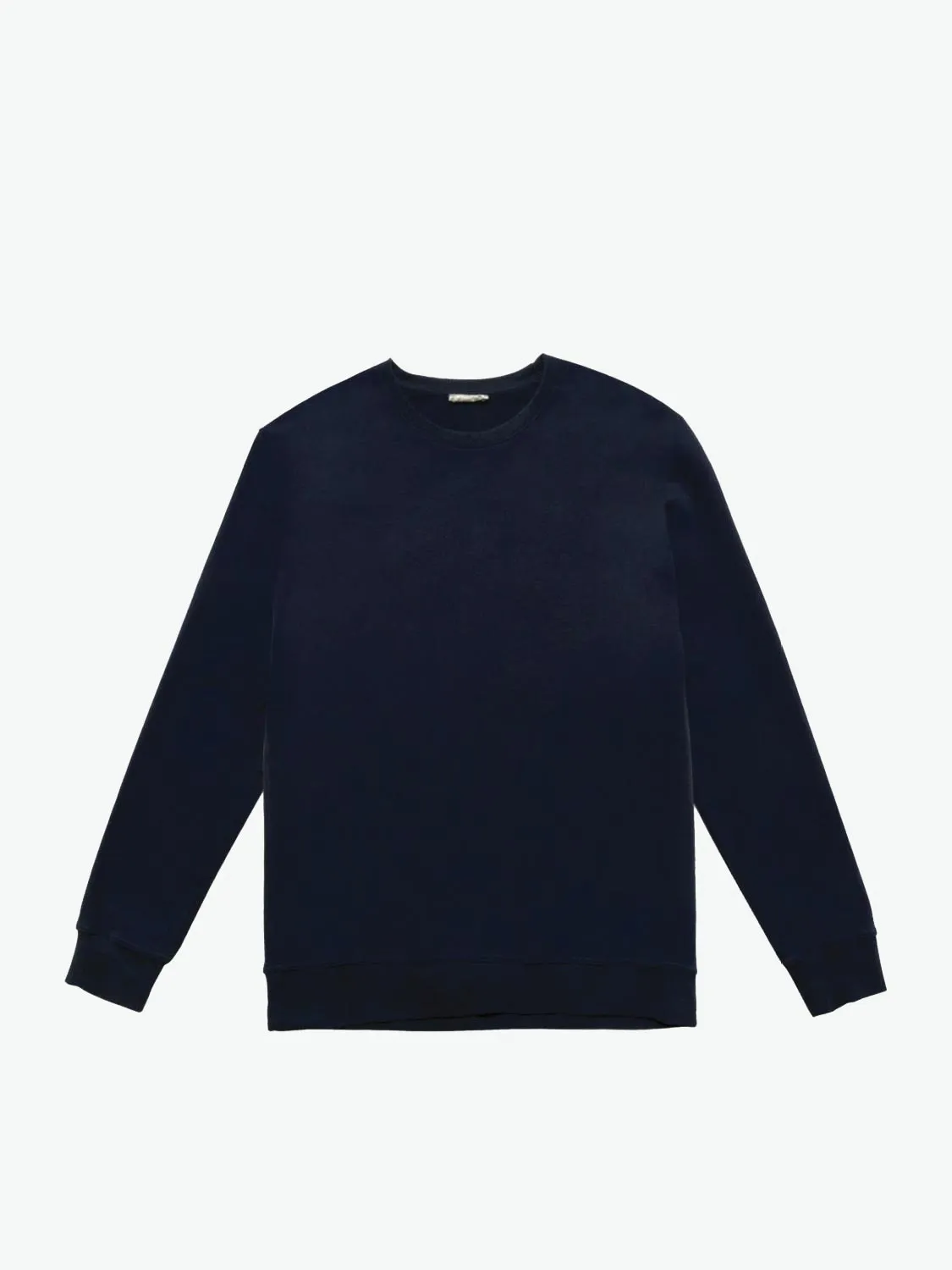 Distressed Crew-Neck Sweatshirt Navy Blue