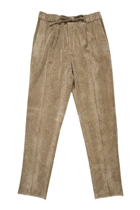 Drumohr Beige Cotton Corduroy Drawstring Trousers