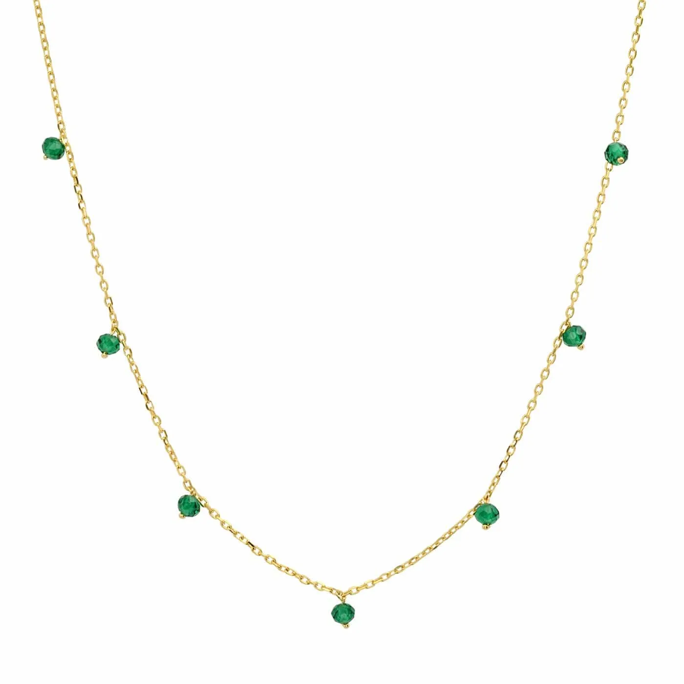 Emerald Green CZ Station Necklace