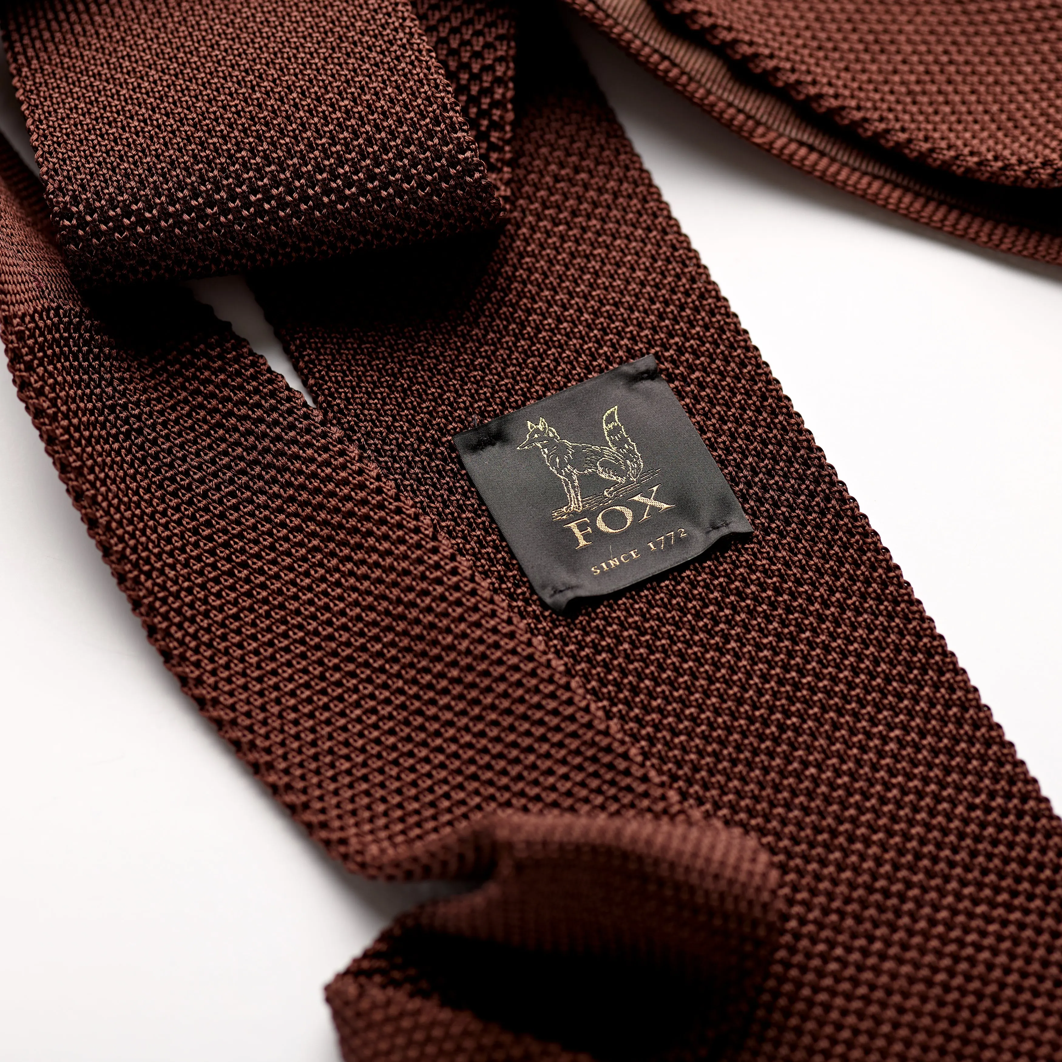 Espresso Brown Plain Silk Knitted Tie