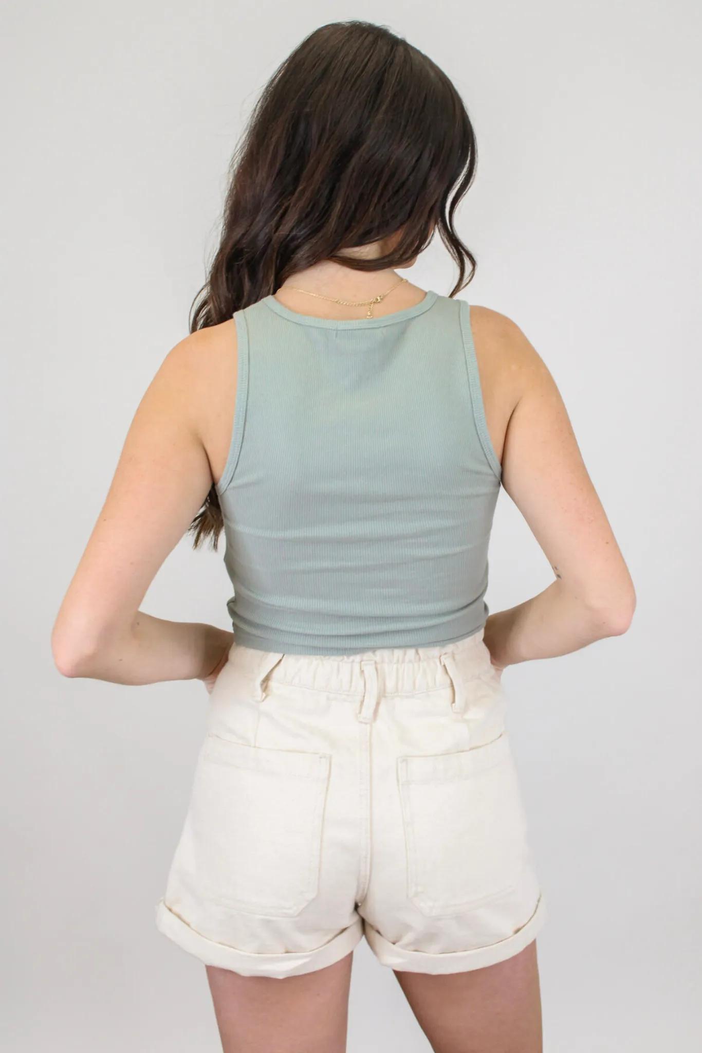 Essy Rib Tank in Pale Jade by Z Supply