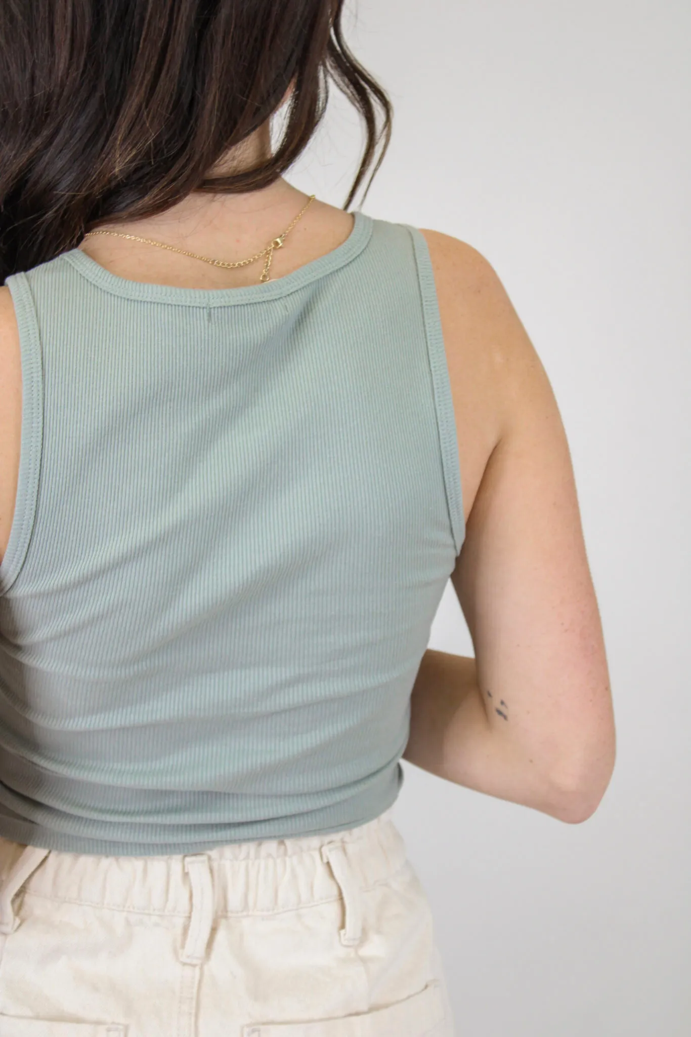 Essy Rib Tank in Pale Jade by Z Supply