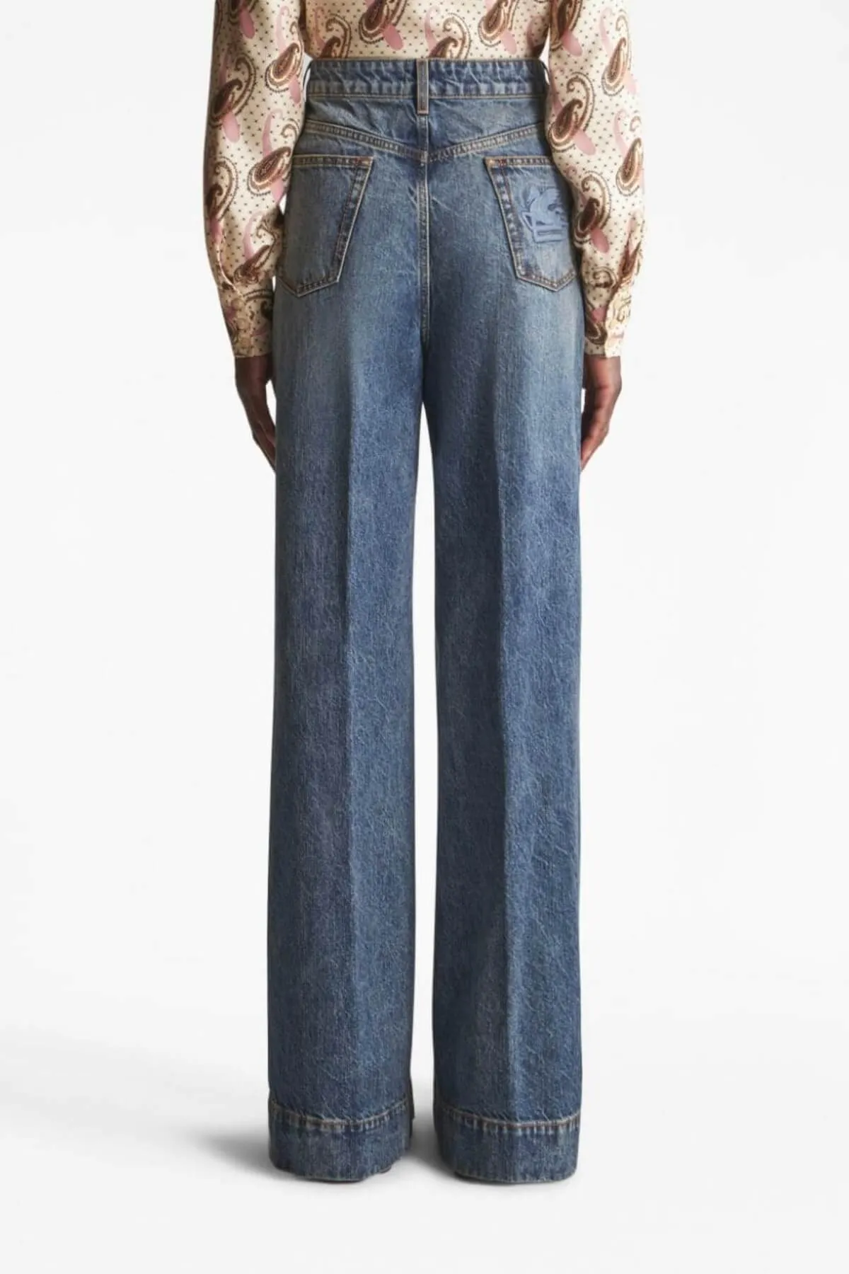 Etro Pegaso Wide Leg Jean - Navy Blue