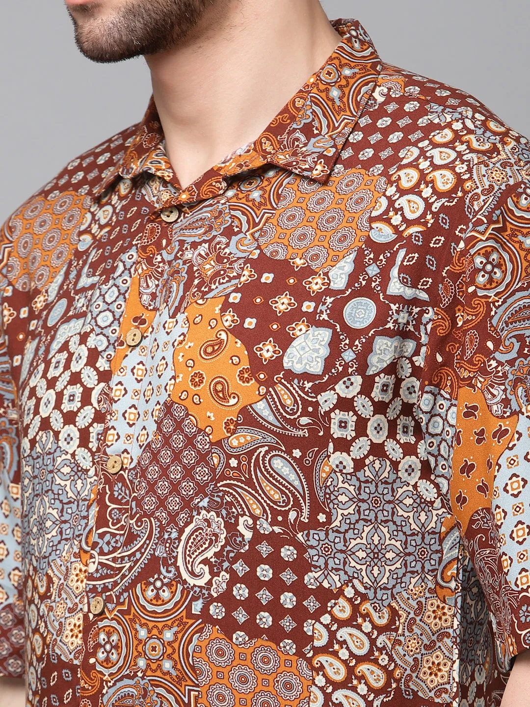 Exotic Hawaiian Shirt With Drop Shoulders