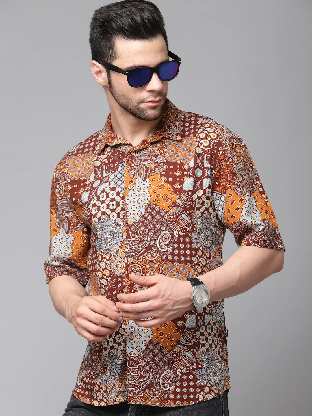 Exotic Hawaiian Shirt With Drop Shoulders