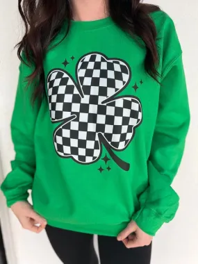 Explore More Collection - Checkered Clover Sweatshirt