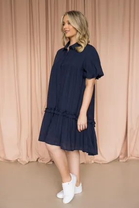 FINAL SALE Petra Dress in Navy