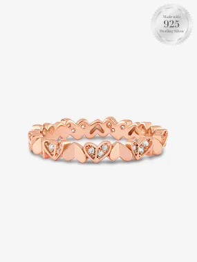 Folded Heart Rose Gold Band Ring