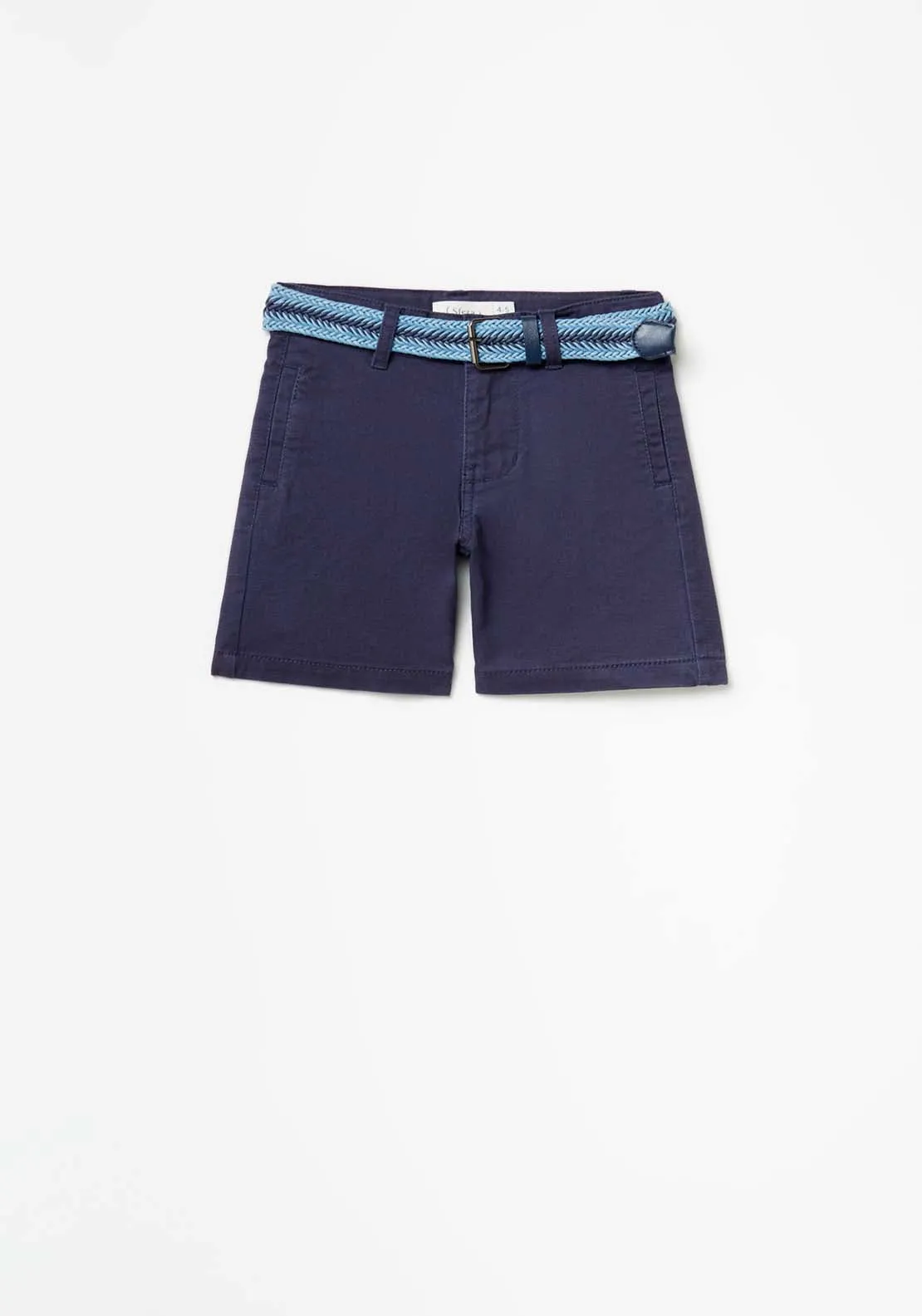 Formal Shorts With Belt - Navy / Blue