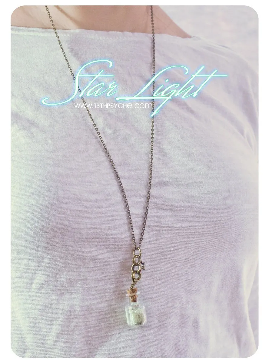 Glow in the dark bottle pendant necklace