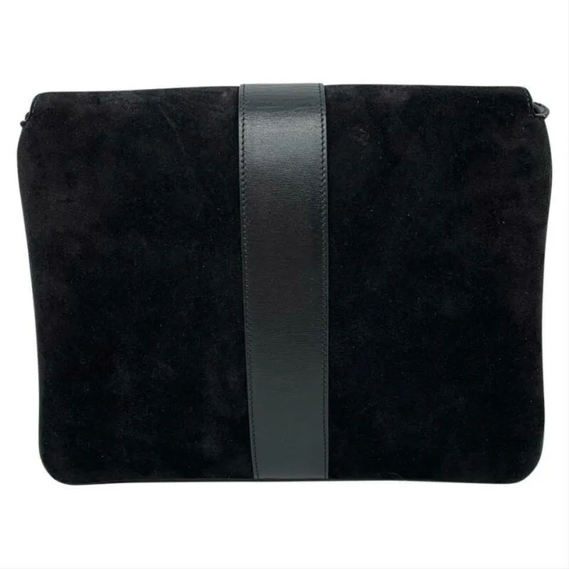 Gucci Shoulder Arli Medium Black Suede Cross Body Bag