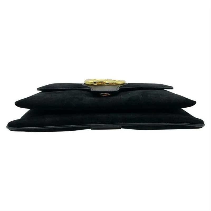 Gucci Shoulder Arli Medium Black Suede Cross Body Bag