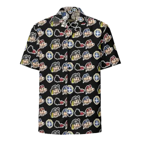 Happy Evzones Heads Black Hawaiian Unisex button shirt