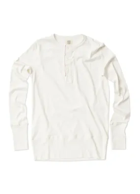 HARRI | Organic Long Sleeve Henley | White