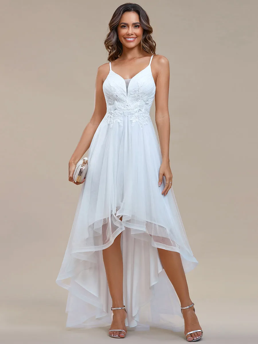 High Low Mesh Appliques Wholesale Prom Dresses