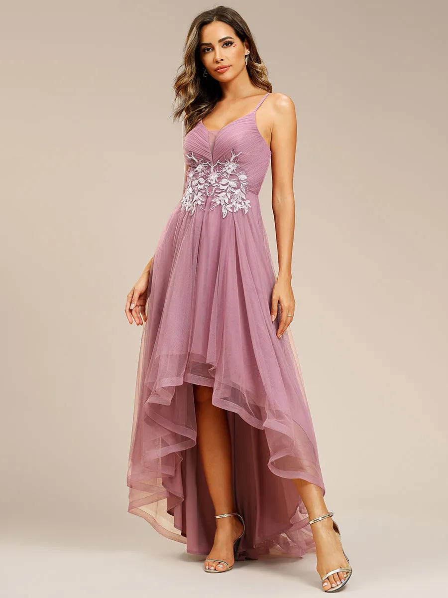 High Low Mesh Appliques Wholesale Prom Dresses