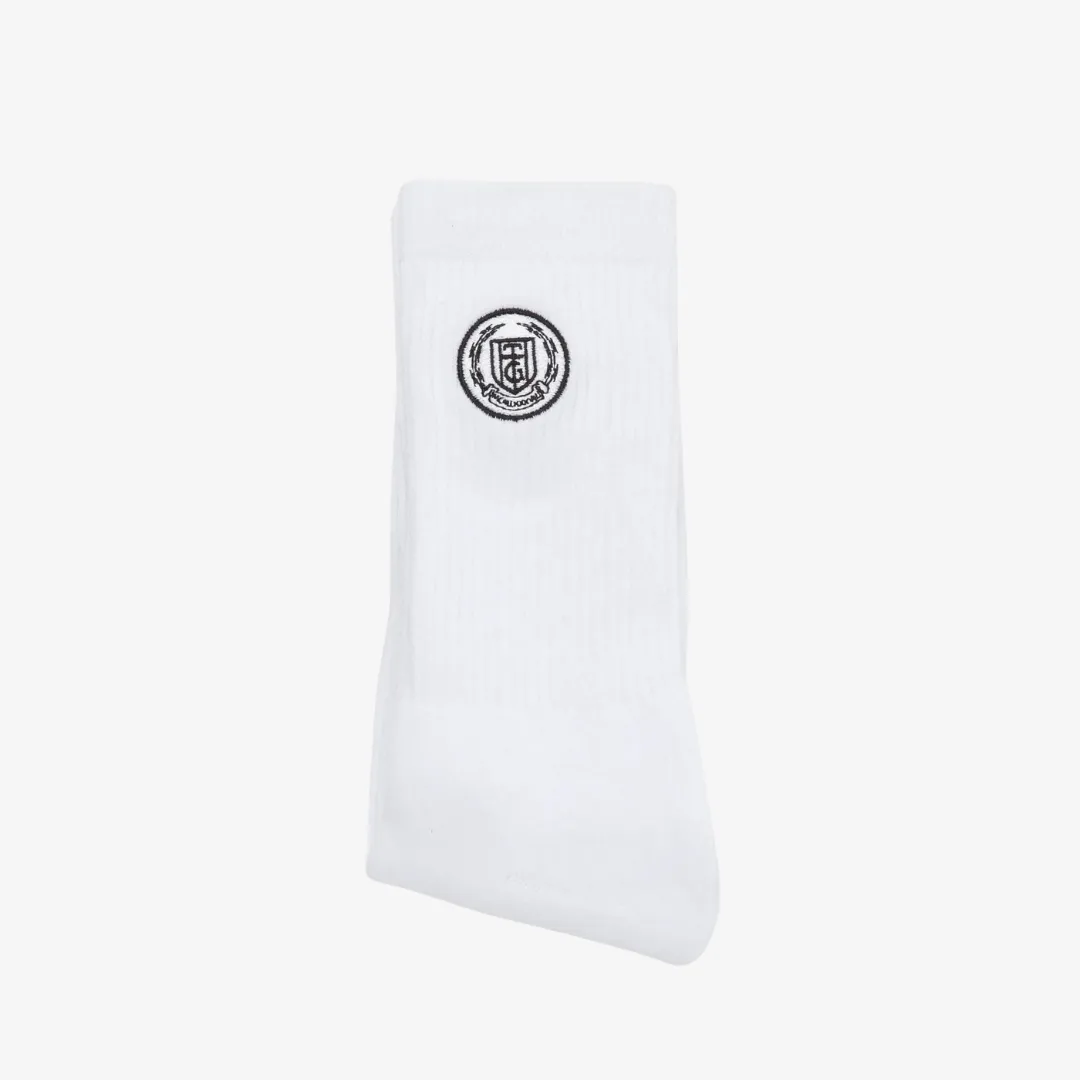 honor the gift crest rib socks (white)