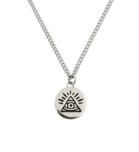 Illuminati White Brass Charm Necklace