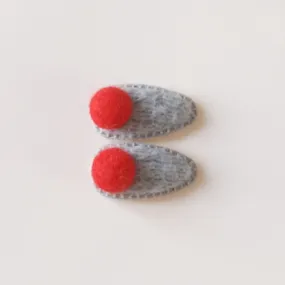 Kit & Kate PomPom Children's Knit Hair Clips - Blue