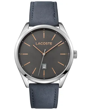 Lacoste Mens San Diego Watch - Grey Dial - Suede Leather Strap - Date - 50m